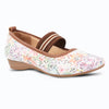 Medifeet Women's Floral Printed Comfort Ballerina Shoes with Arch Support, Cushioned Footbed & German Technology