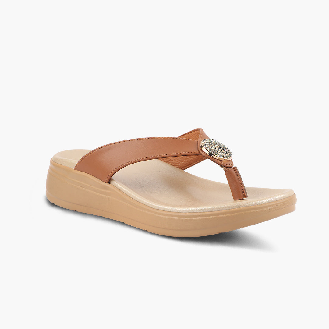 Medifeet Stylish Leather Slippers (Women) (Cushioned Footbed for Extra Comfort)