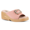 Medifeet Stylish Wedge Heel Sliders for Women (Premium Leather | Cushioned Footbed