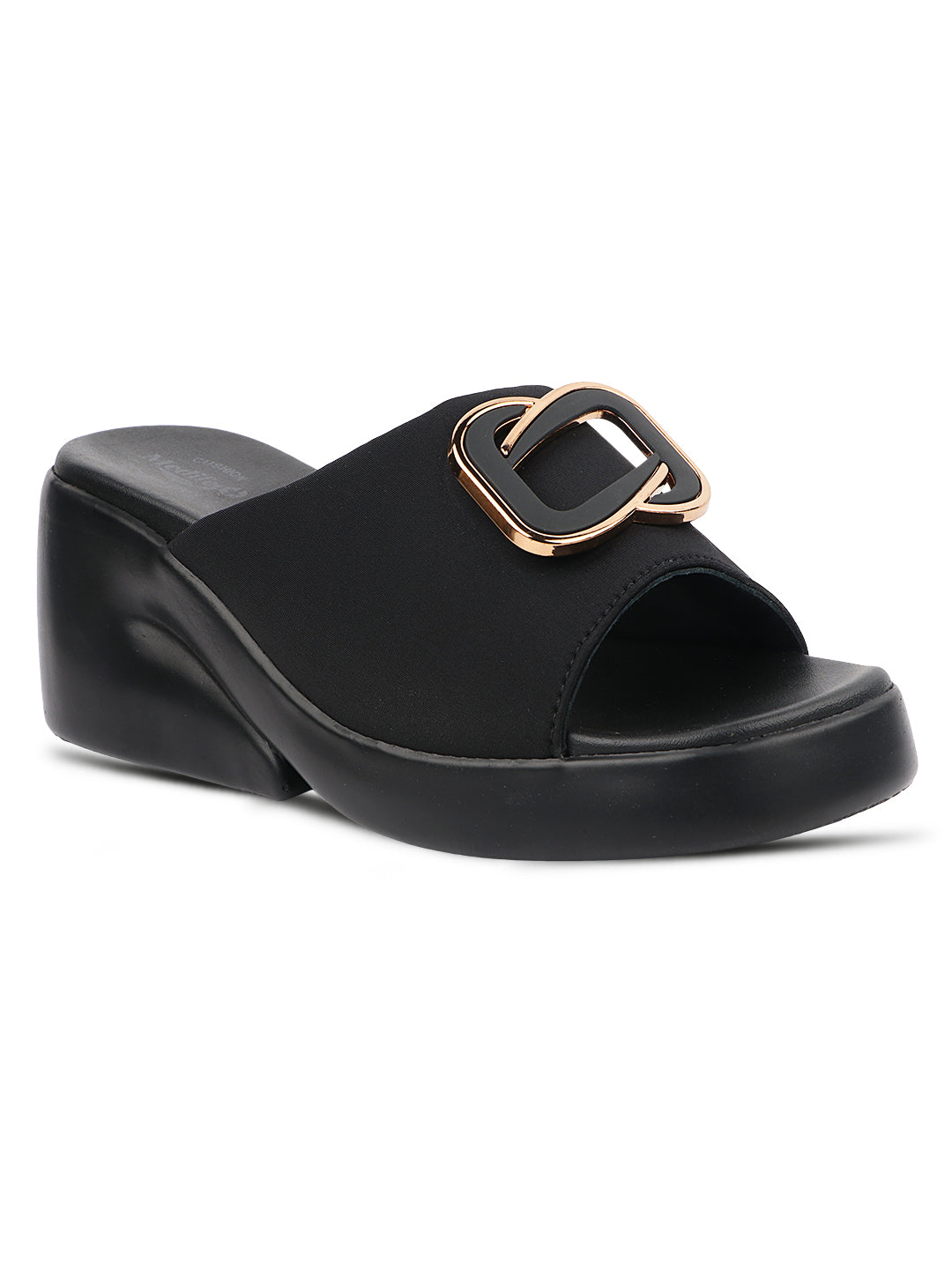 Medifeet Stylish Wedge Heel Sliders for Women (Premium Leather | Cushioned Footbed