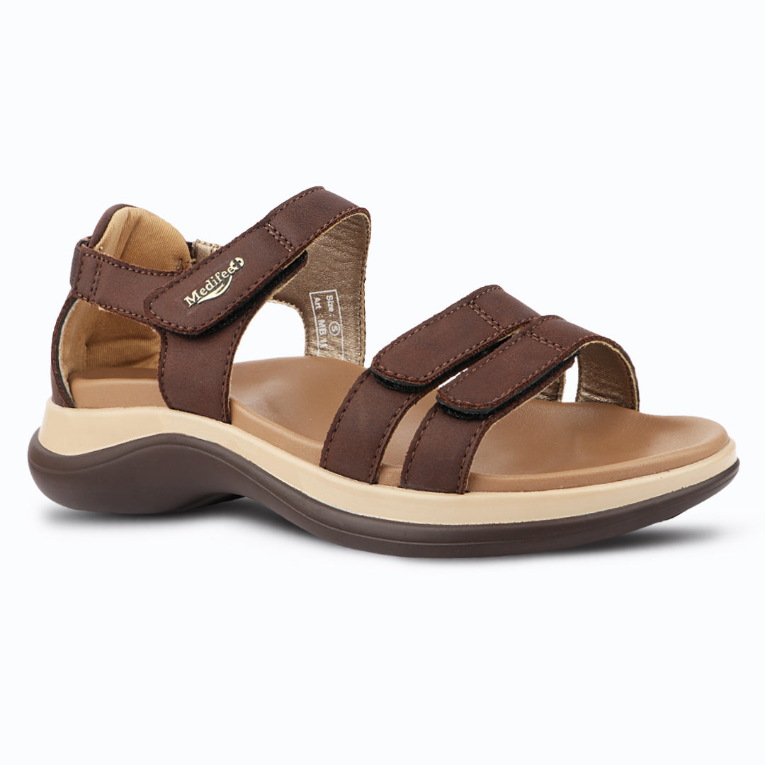 Medifeet Women's Orthopedic Walking Sandals | Adjustable Hook-and-Loop Straps | Soft Cushion Footbed | Anti-Slip Comfort Sandals