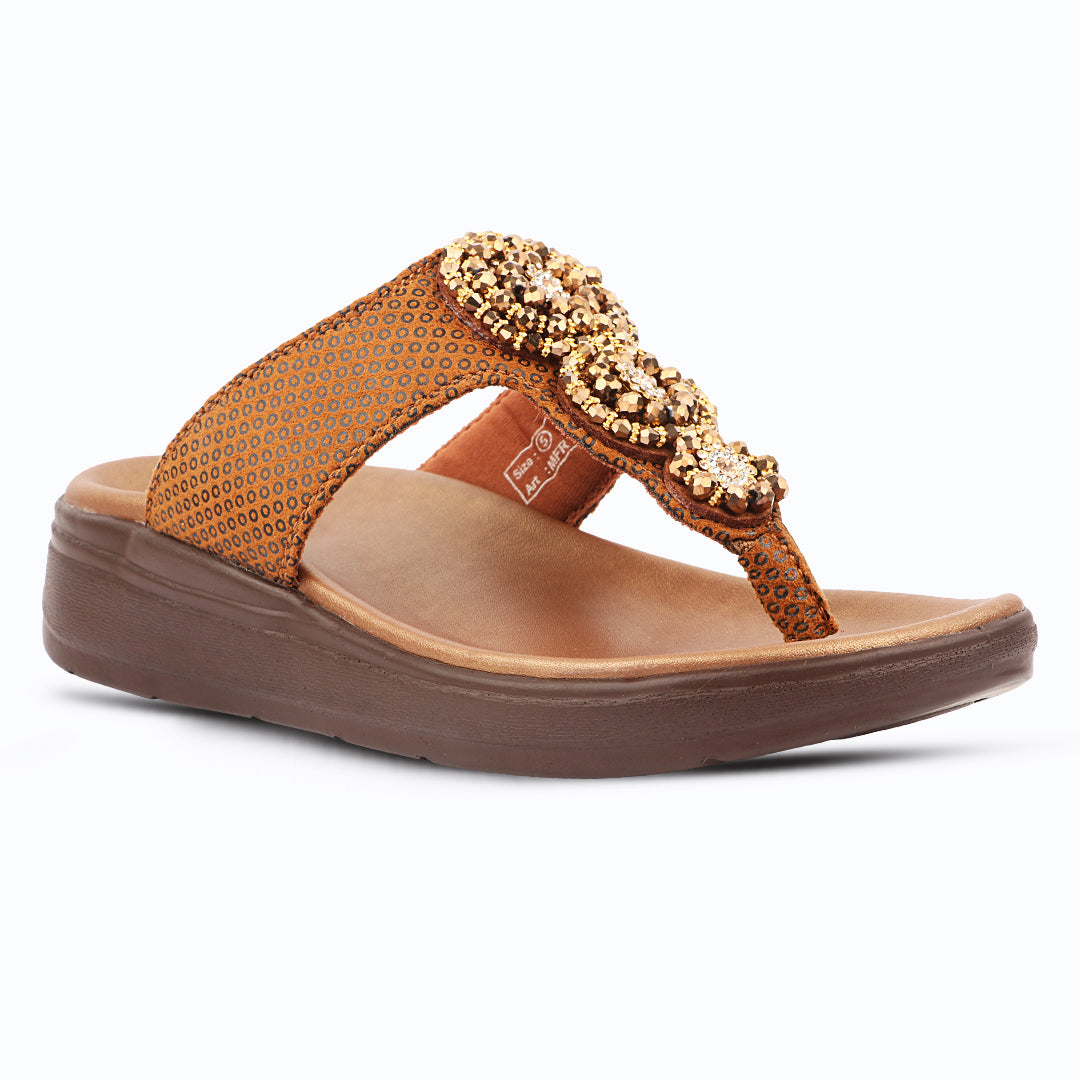 Medifeet Women’s Orthopedic Sandals with Arch Support – Comfortable Beaded Slip-On Flats