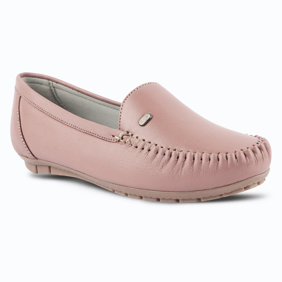 Pointed-Toe Leather Loafers for Women with Extra Cushion