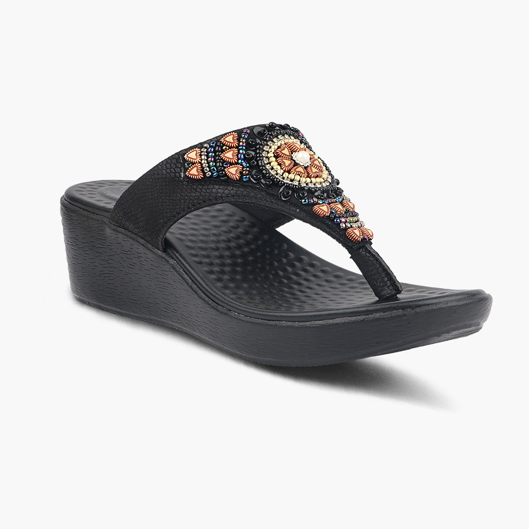 Medifeet Fashion Wedge with Cushion and Comfort Slip-On For Women