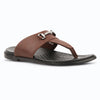 Medifeet Men's Leather Comfort Flip Flops | Soft Footbed | Anti-Slip Sole | Everyday Casual Wear