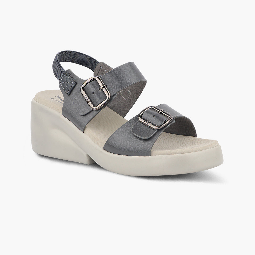 Medifeet Dual Strap Heel Sandal for Women (With Ankle Strap for Better Fit)