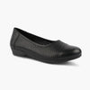 Medifeet Breathable Women Black Ballerina  (Premium Leather | Cushioned Footbed)