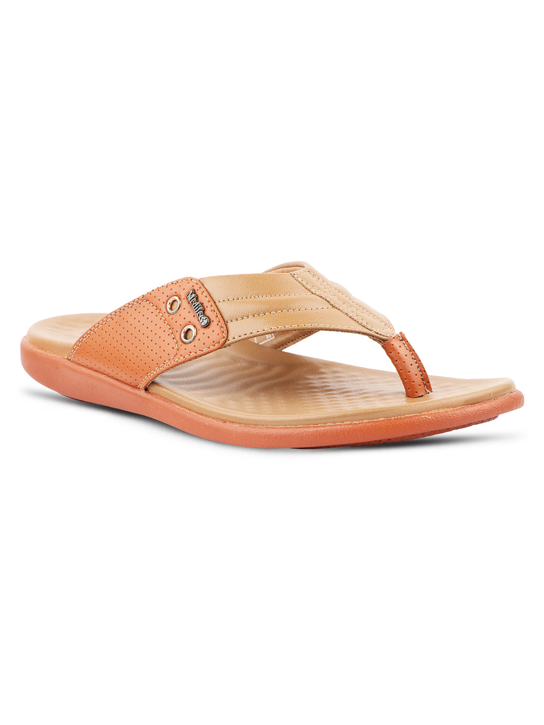 Medifeet Men's Comfort Arch Support Flip-Flops | Dual-Tone Anti-Skid Slippers for All-Day Wear