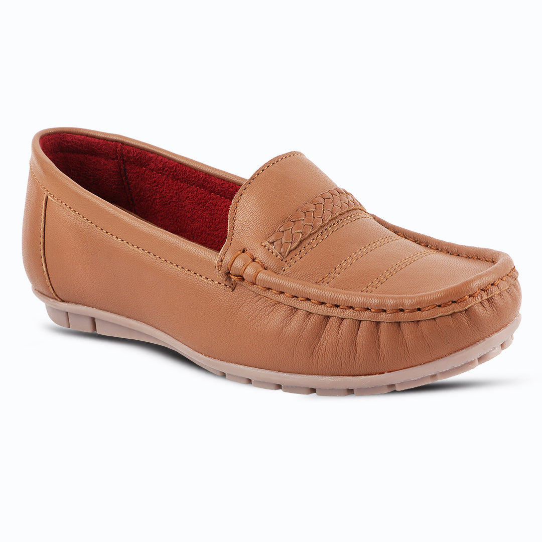 Medifeet Genuine Leather Comfortable & Arch Support Loafers For Women's