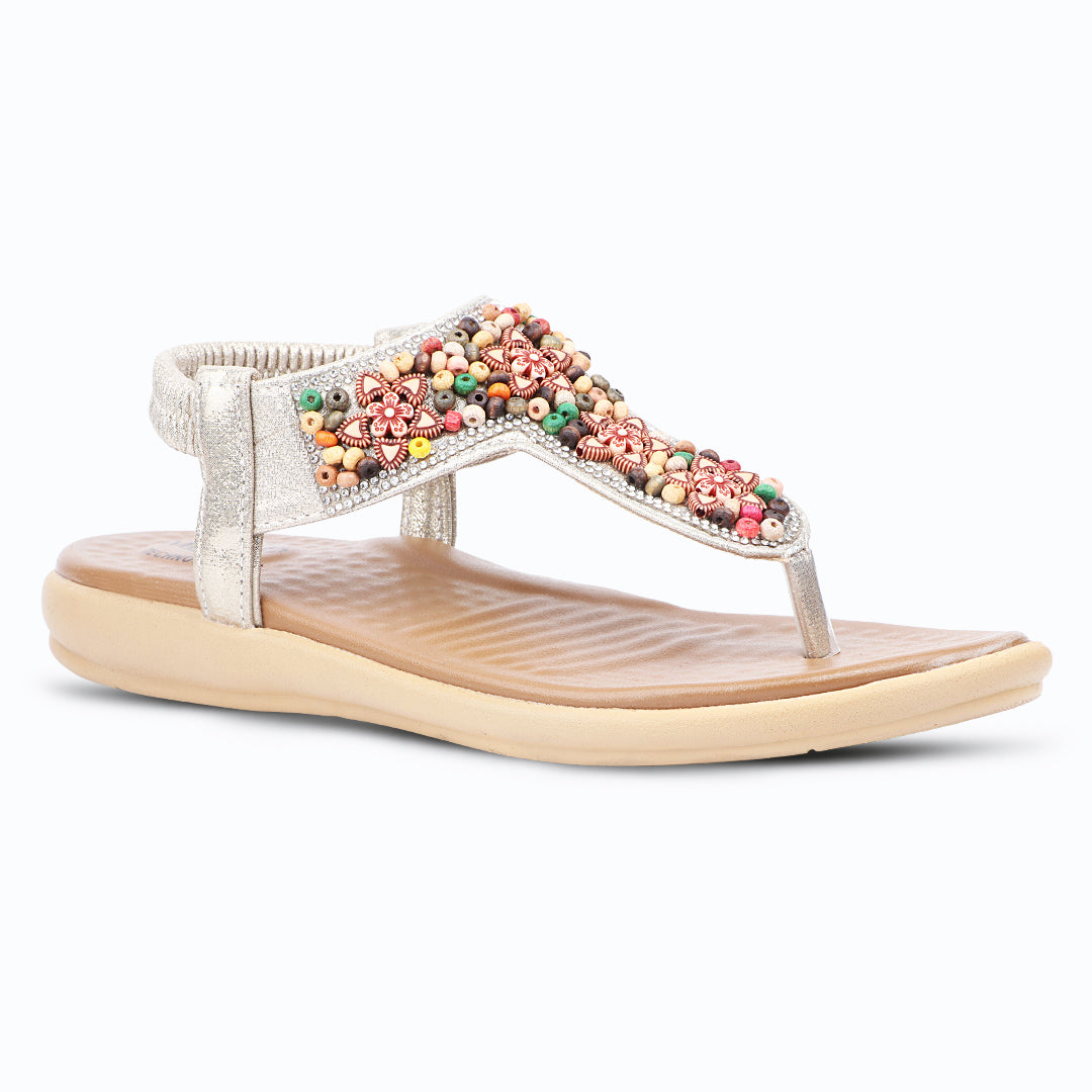 Medifeet Beaded Sandals for Women With Cushion Technology | Lightweight Orthopedic Cushion Flip-Flops | Fashion Meets All-Day Comfort