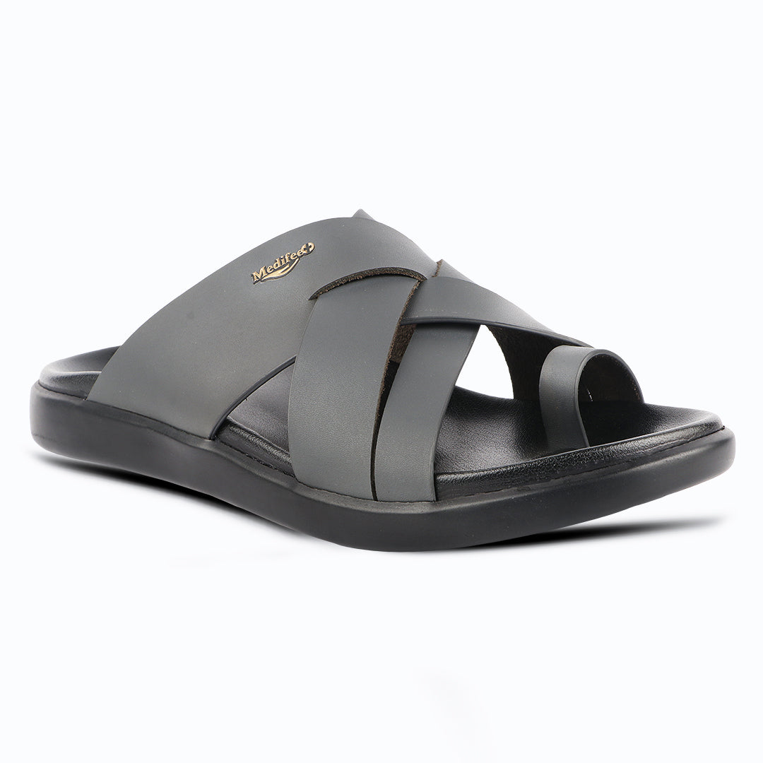 Medifeet Leather Slippers for Men (Classic)
(Extra Comfortable with Arch Support)