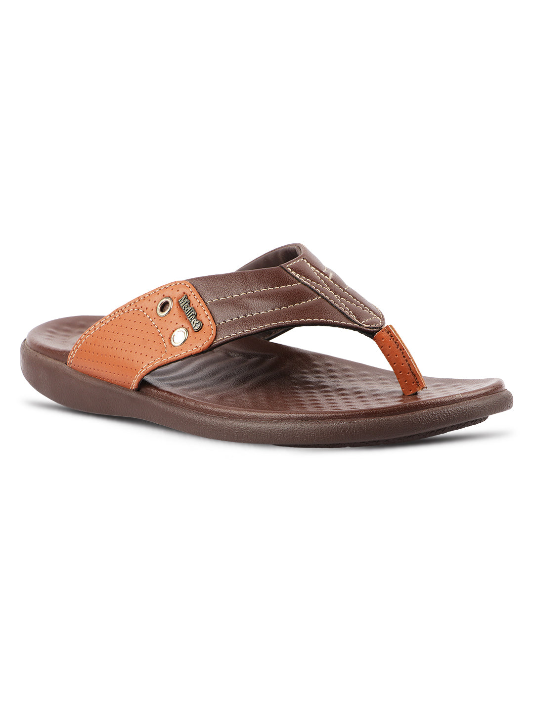 Medifeet Men's Comfort Arch Support Flip-Flops | Dual-Tone Anti-Skid Slippers for All-Day Wear