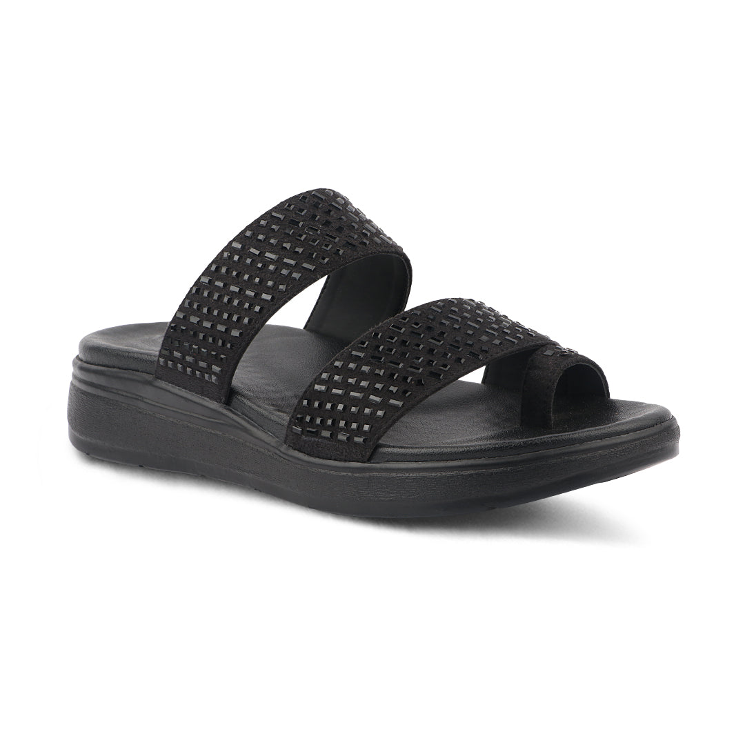 Medifeet Stylish Leather Slippers (Women) (Dual Strap for Better Fit)