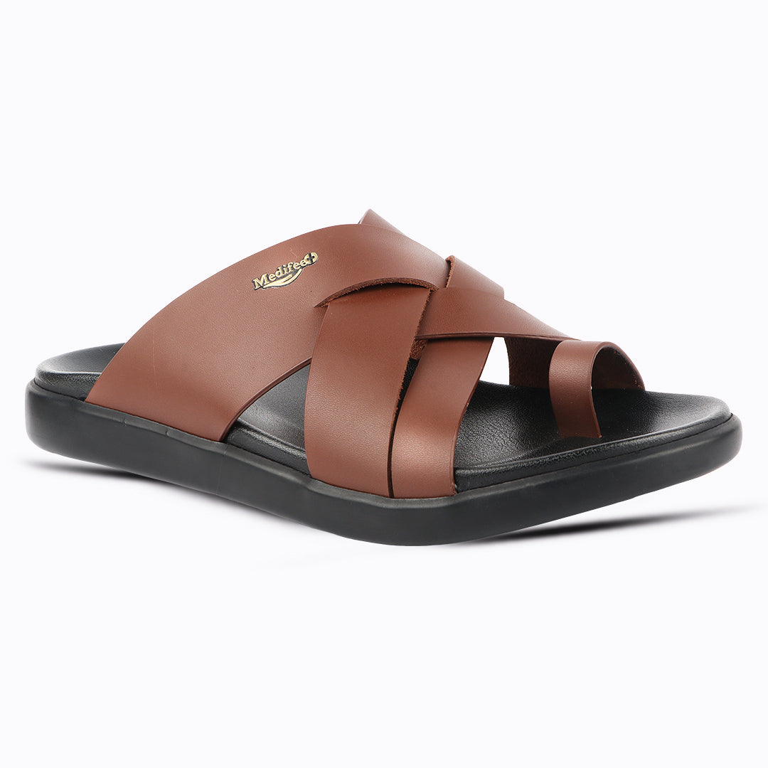 Medifeet Leather Slippers for Men (Classic)
(Extra Comfortable with Arch Support)