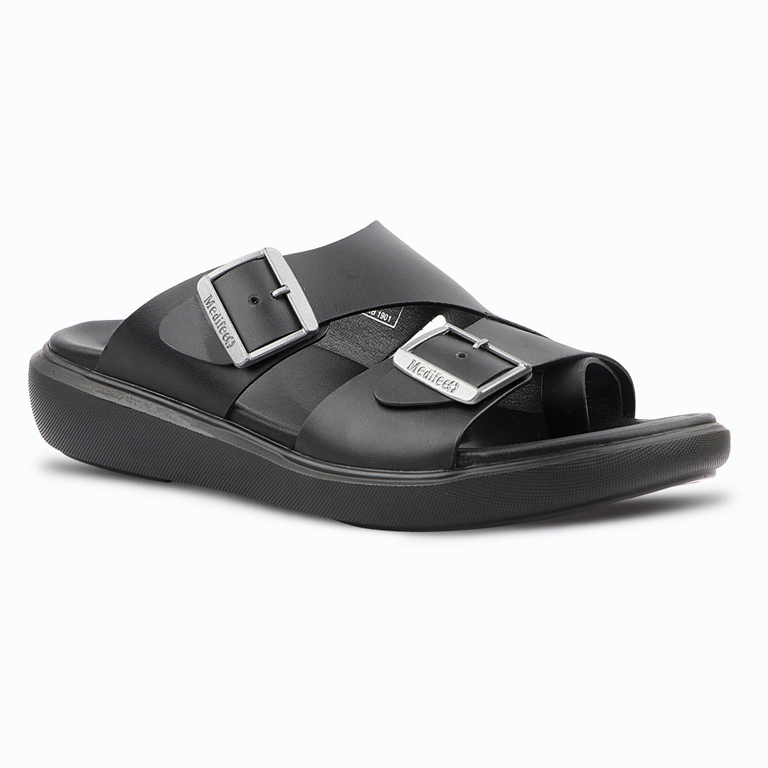 Medifeet Men’s Premium Double Buckle Sandals | German Technology Comfort Footbed & Anti-Skid Sole