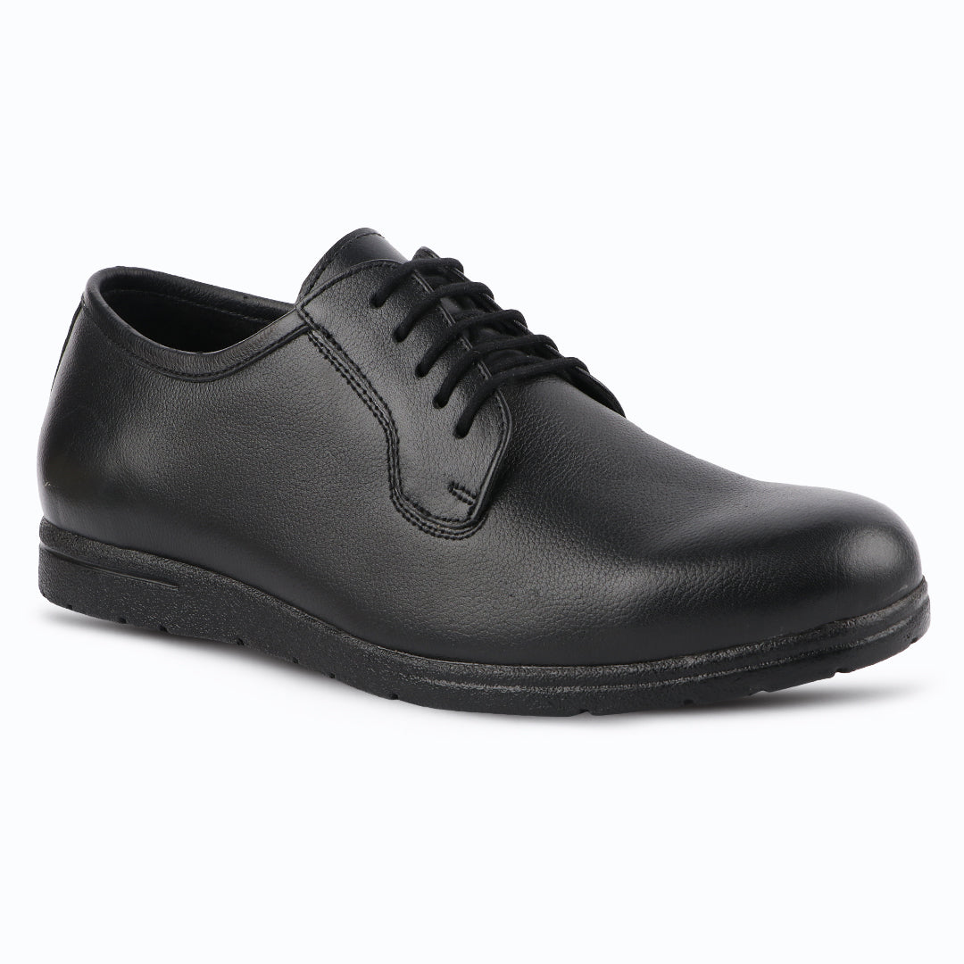 Medifeet Men's Black Leather Lace-Up Oxford Style Formal Shoes