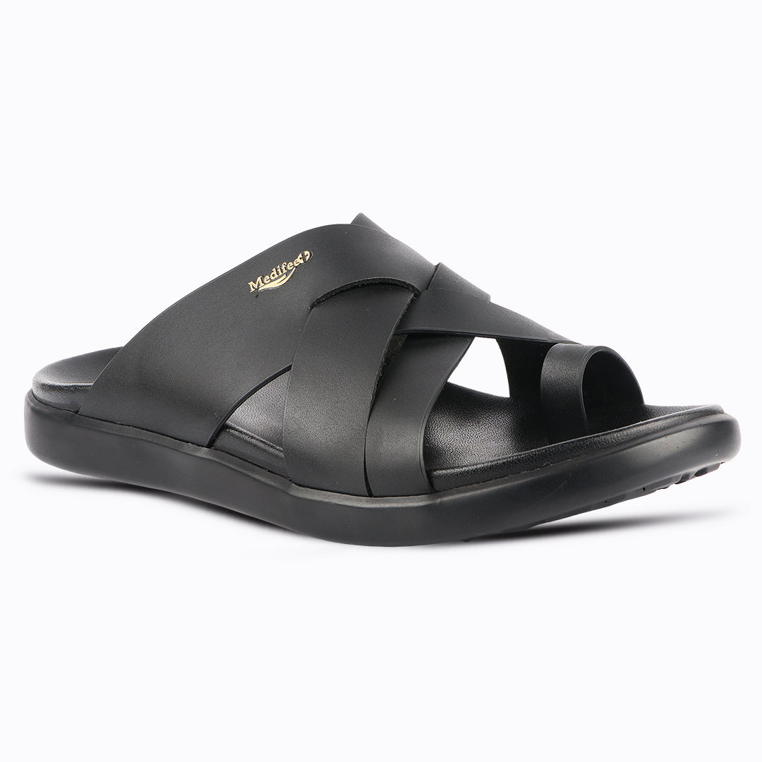Medifeet Leather Slippers for Men (Classic)
(Extra Comfortable with Arch Support)