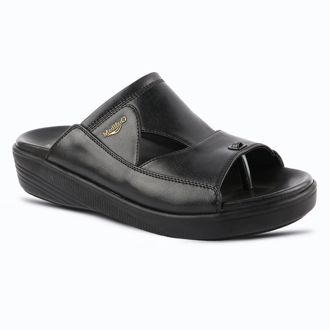 Medifeet Men's Troof II Orthopedic Toe-Ring Sandals | Cushioned Diabetic Slip-On Slippers with Arch Support & Bounce-Back Technology