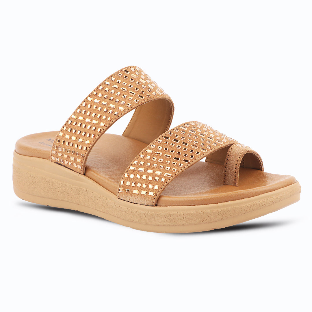 Medifeet Stylish Leather Slippers (Women) (Dual Strap for Better Fit)