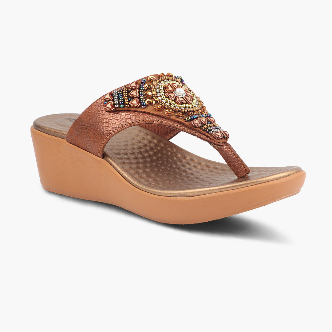 Medifeet Fashion Wedge with Cushion and Comfort Slip-On For Women