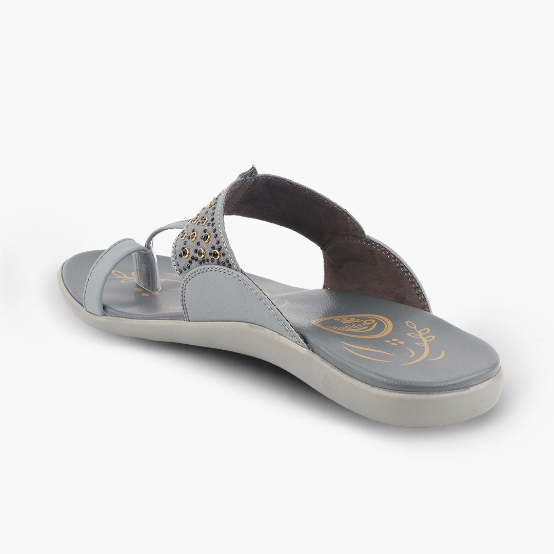 Medifeet Kolhapuri Style Comfortable Leather Slippers for Women