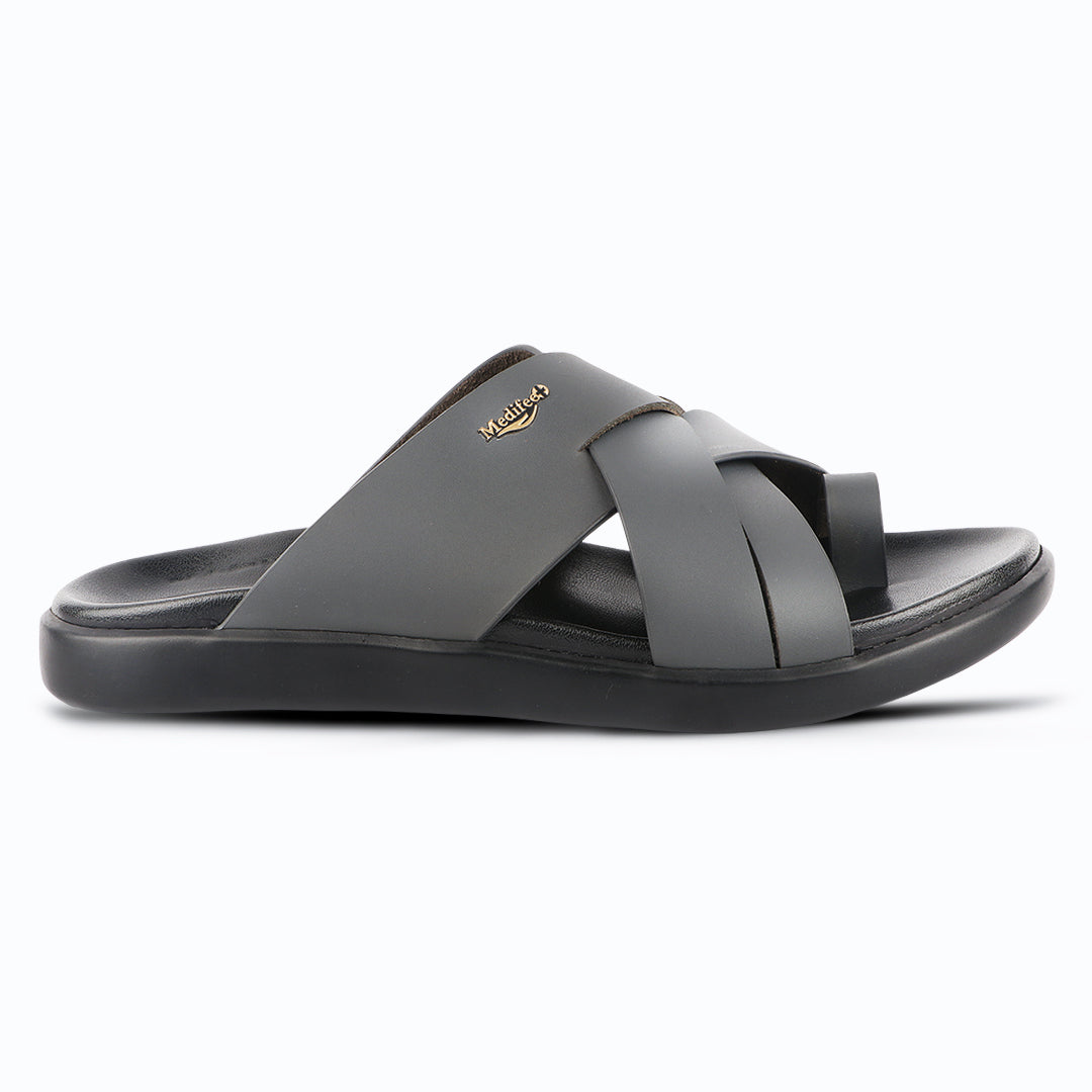 Medifeet Leather Slippers for Men (Classic)
(Extra Comfortable with Arch Support)