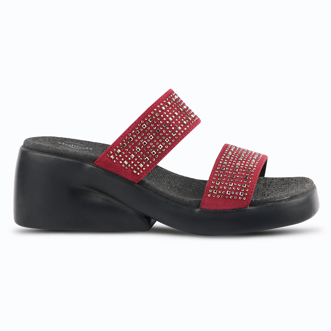 Medifeet Dual Strap Women Wedge Heel Sandals (All Day Wear Comfort)