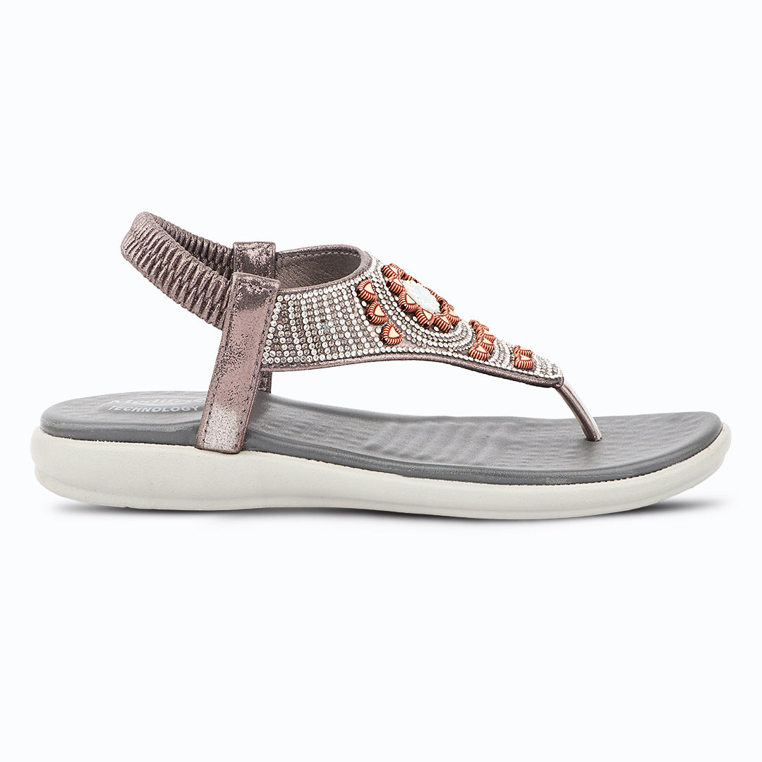 Medifeet Elegance Beadwork Slingback Sandals for Women with Plush Cushion Footbed