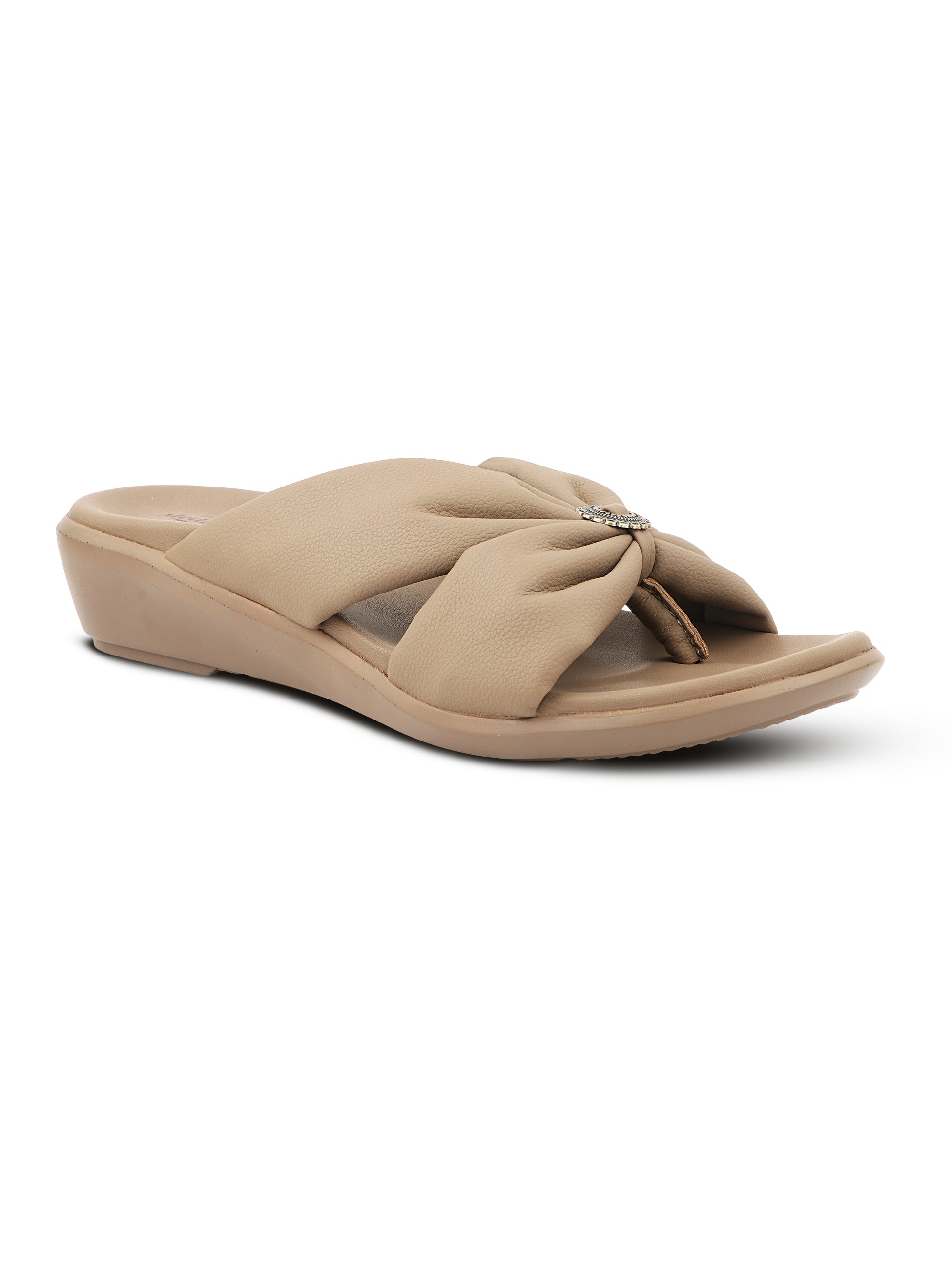 Medifeet Women's Fashion Orthopedic Bow Slide Sandals - Stylish Bow Embellishment | Arch Support | Bounce Back Cushion Midsole | Soft Comfortable Upper | Anti-Skid Outsole | Pain free Walking