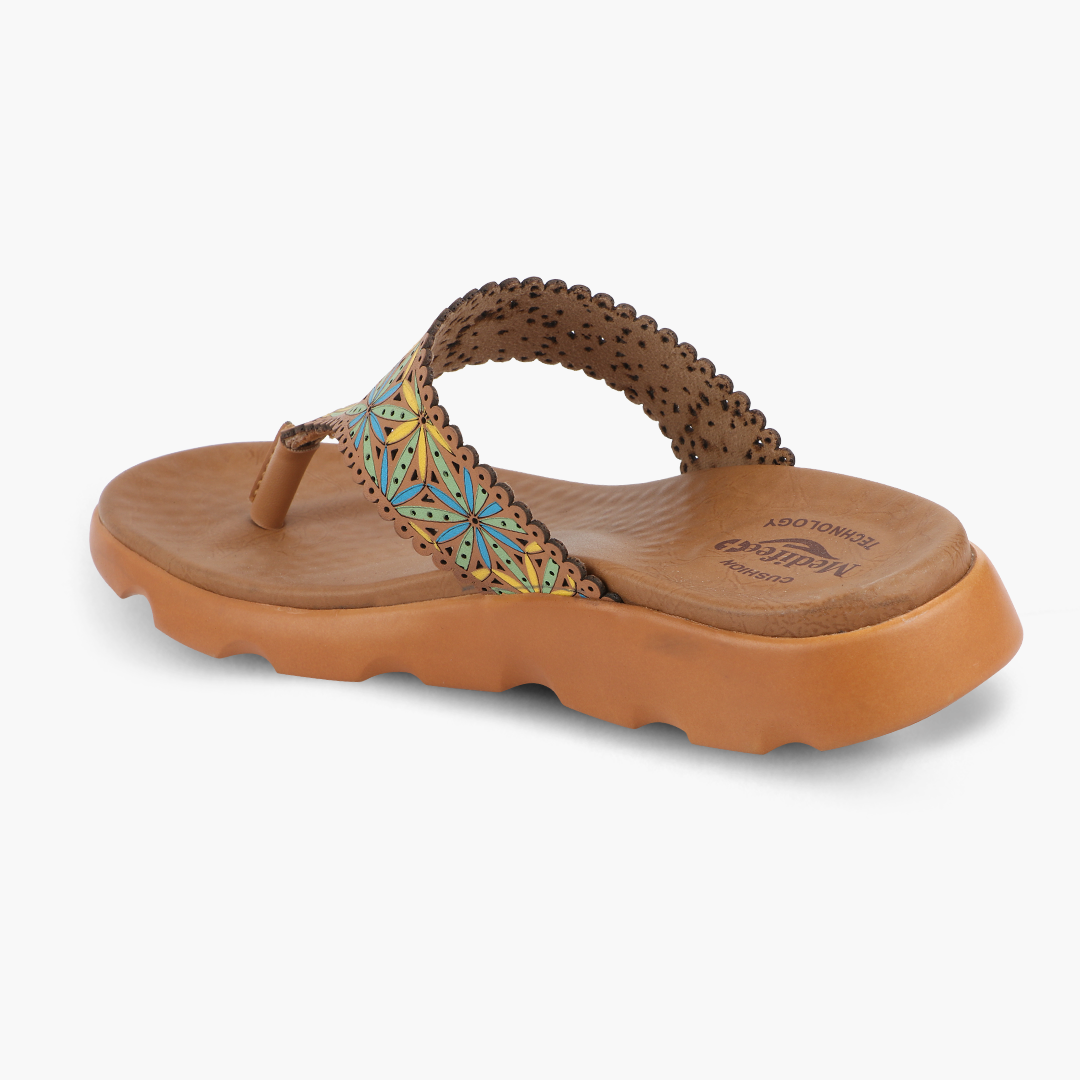 Medifeet V-Flora Comfortable Sandal with Arch Support For Women's