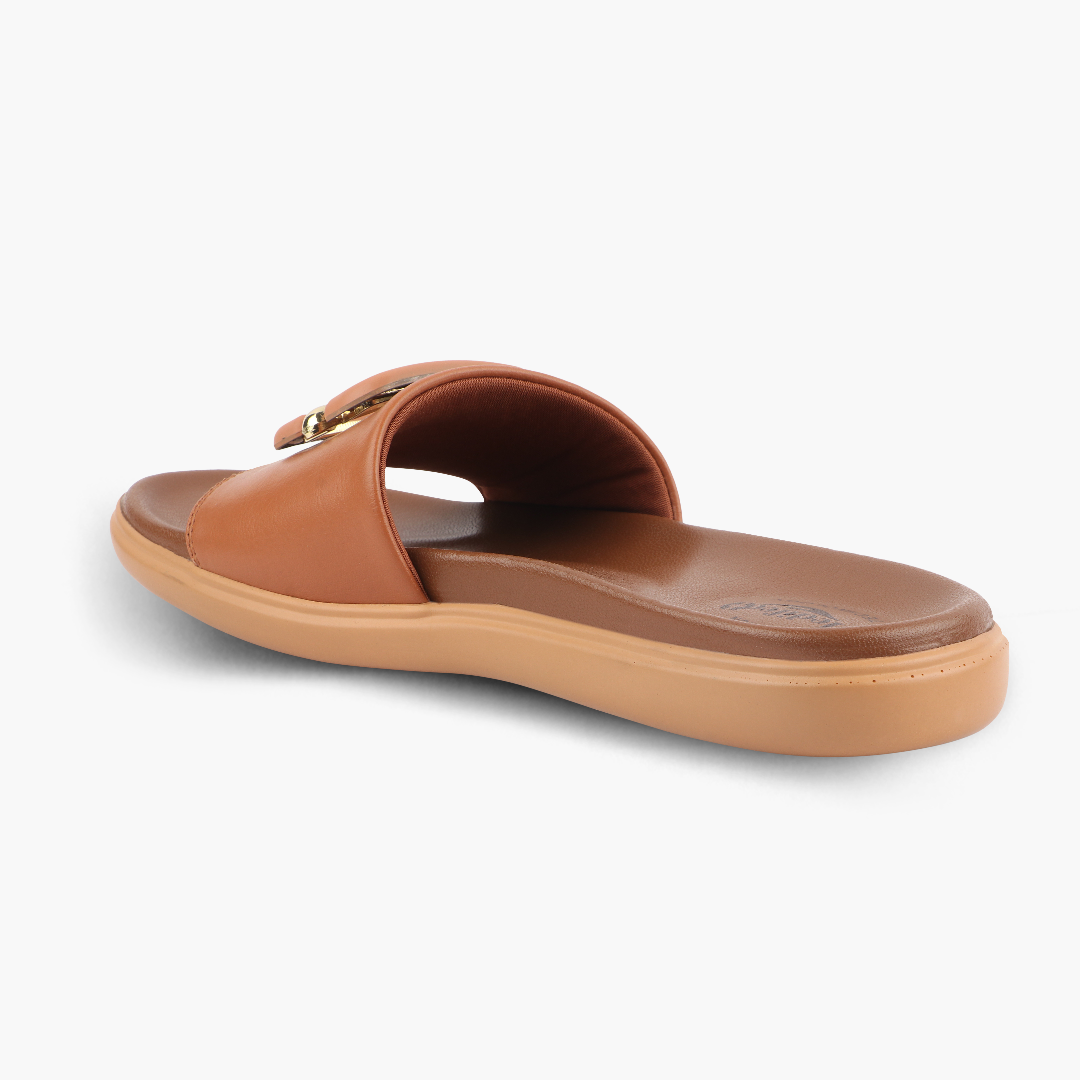 Medifeet Leather Sliders for Women (Comfortable & Classic Design)