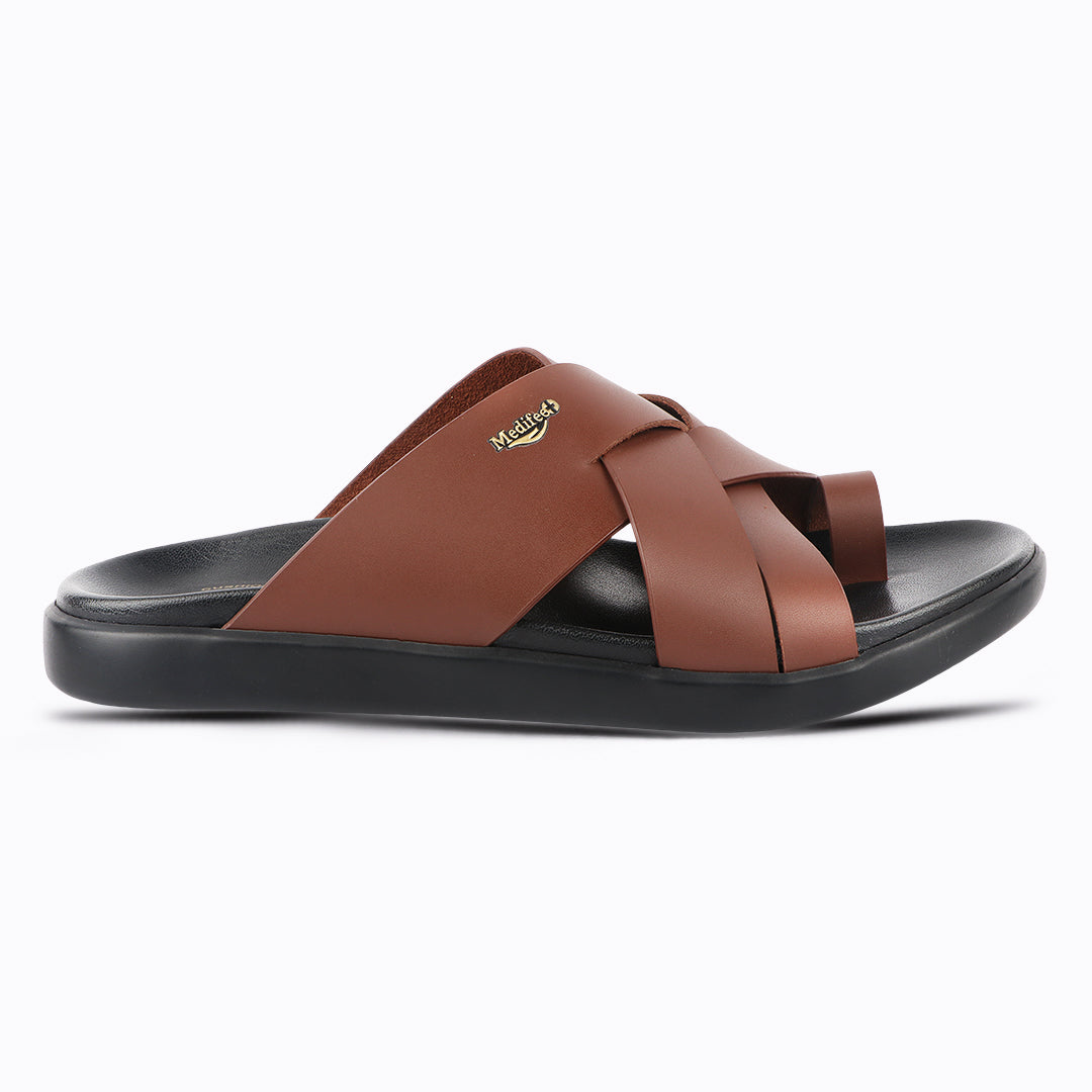 Medifeet Leather Slippers for Men (Classic)
(Extra Comfortable with Arch Support)
