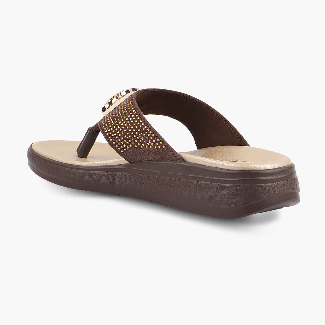 Medifeet Stylish Stone and Comfy Slippers for Women with Midsole Arch Support