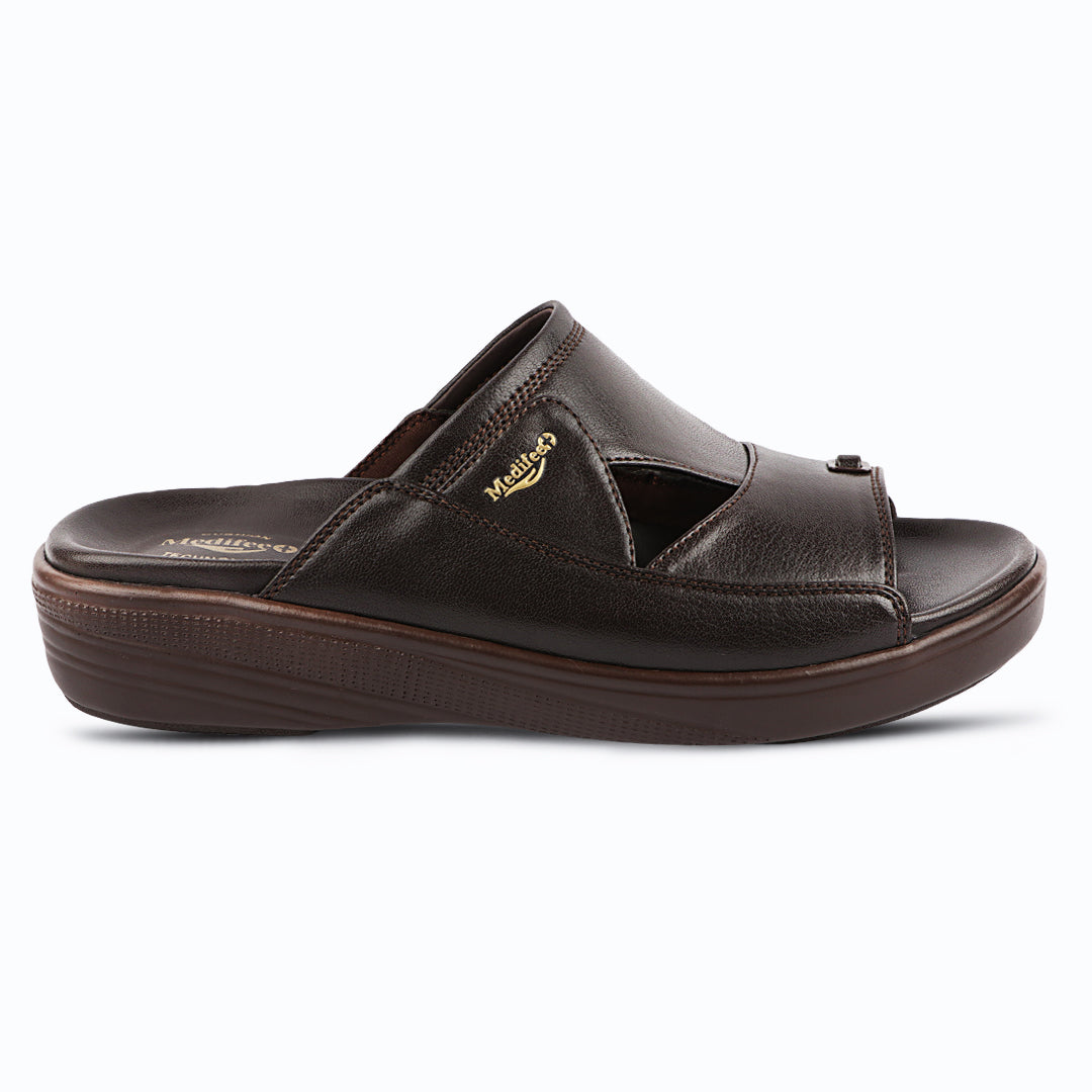 Medifeet Men's Troof II Orthopedic Toe-Ring Sandals | Cushioned Diabetic Slip-On Slippers with Arch Support & Bounce-Back Technology