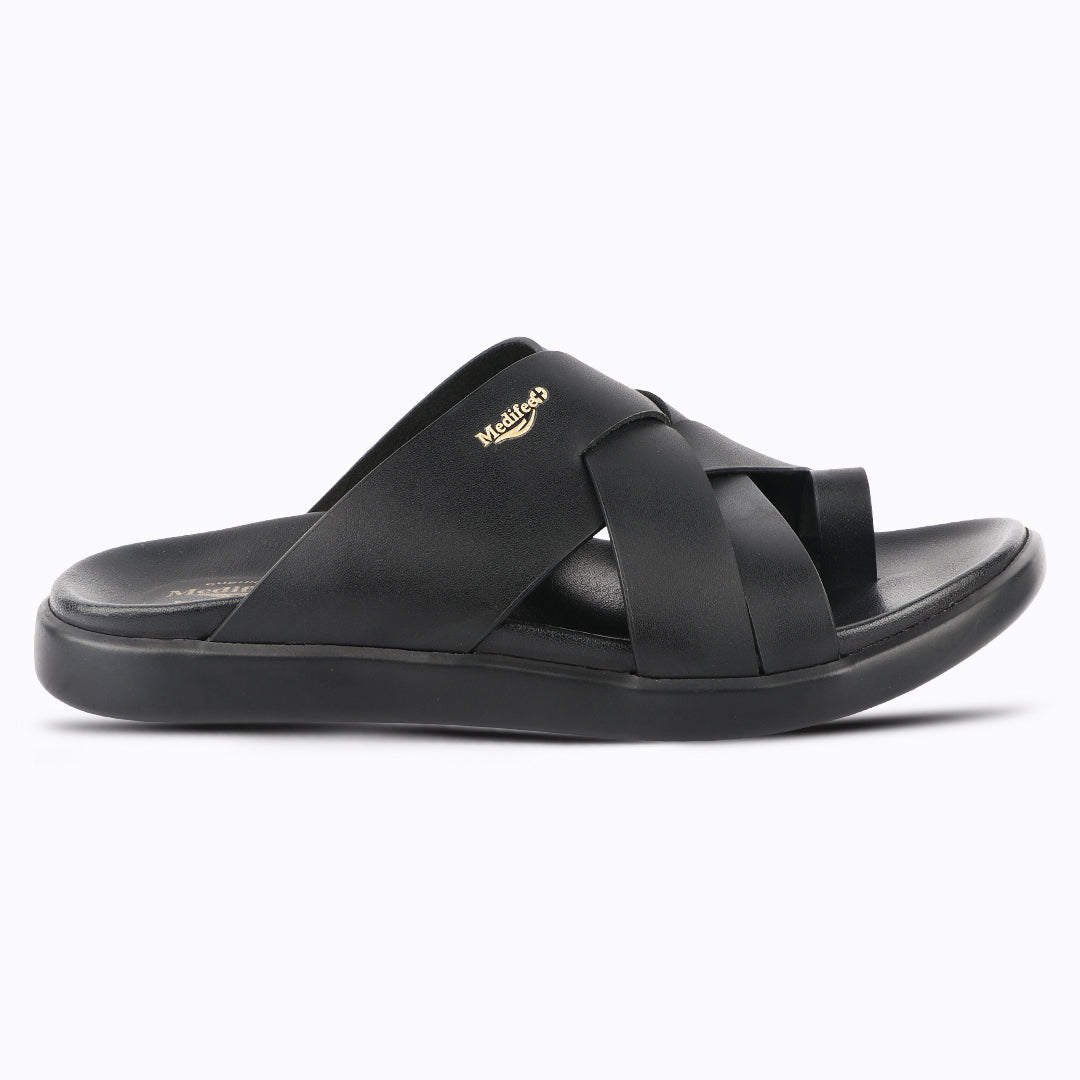 Medifeet Leather Slippers for Men (Classic)
(Extra Comfortable with Arch Support)