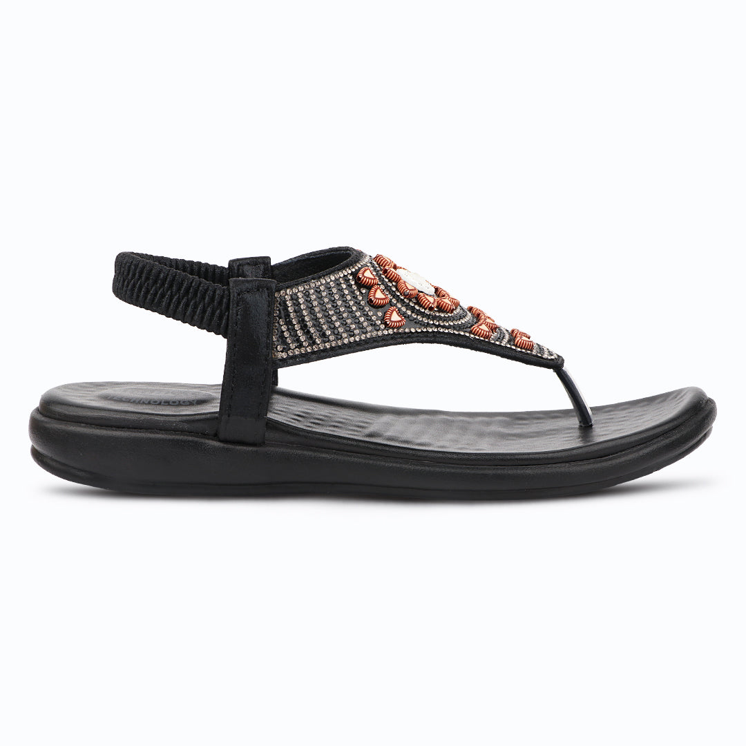 Medifeet Elegance Beadwork Slingback Sandals for Women with Plush Cushion Footbed