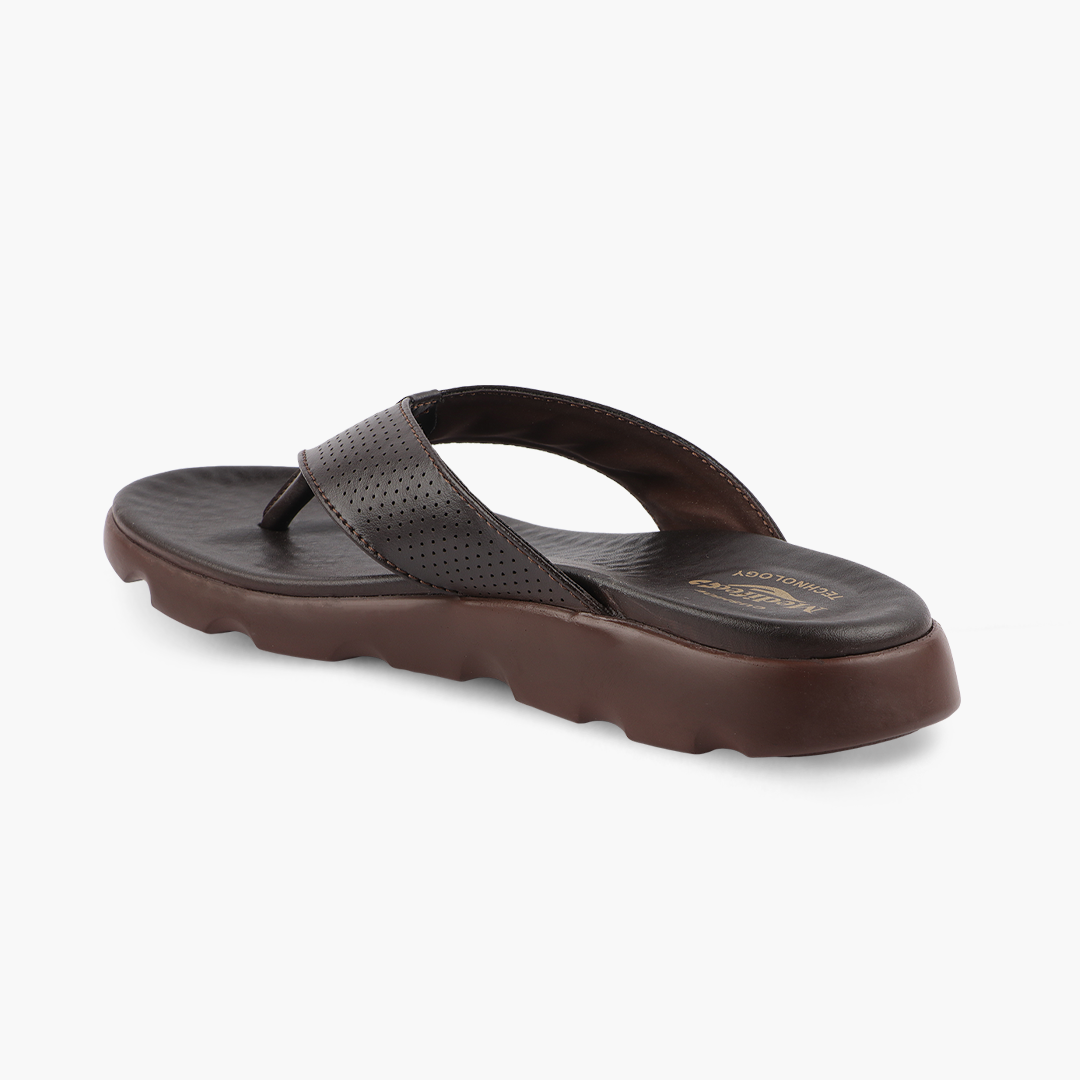 Broad Strap, Cushioned Leather Slippers for Women