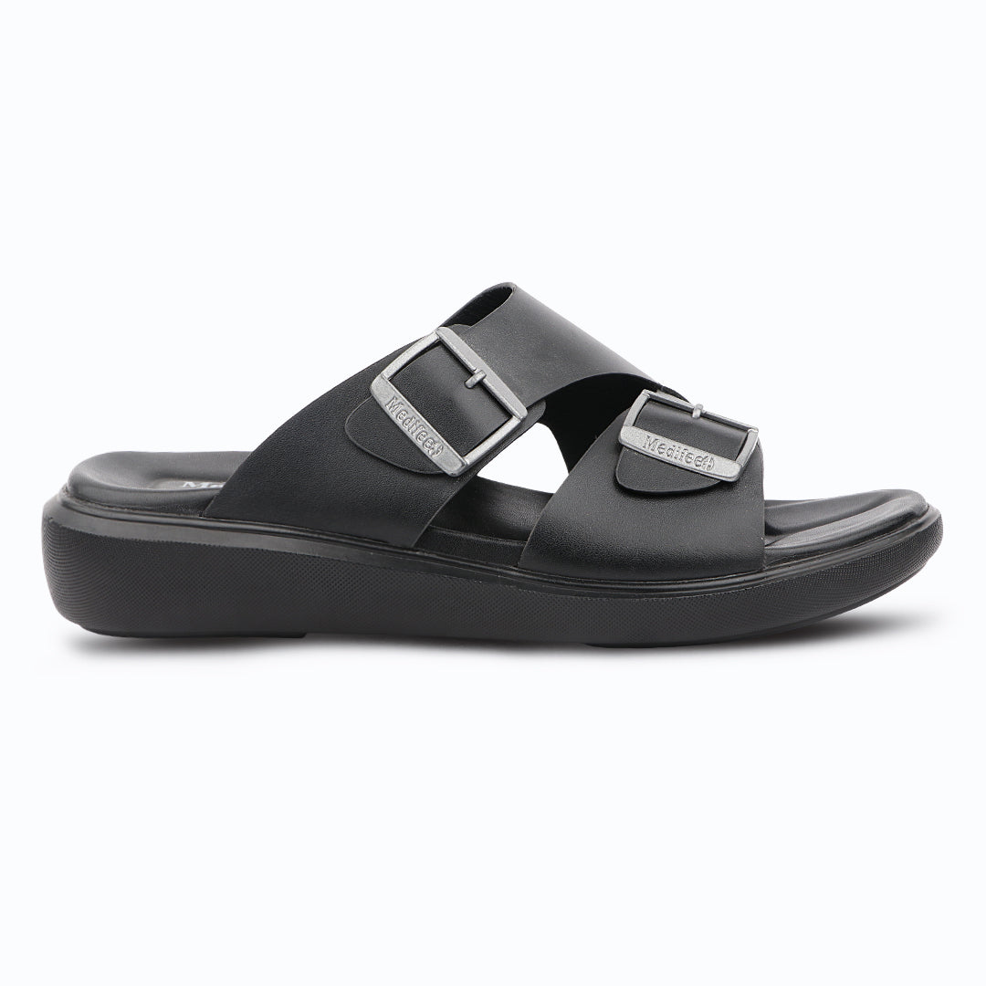 Medifeet Men’s Premium Double Buckle Sandals | German Technology Comfort Footbed & Anti-Skid Sole
