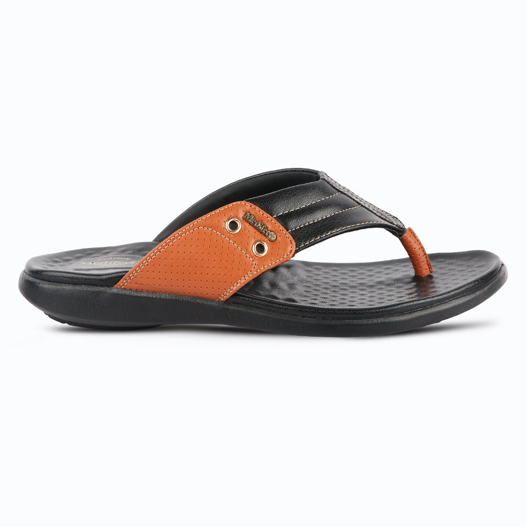 Medifeet Men's Comfort Arch Support Flip-Flops | Dual-Tone Anti-Skid Slippers for All-Day Wear