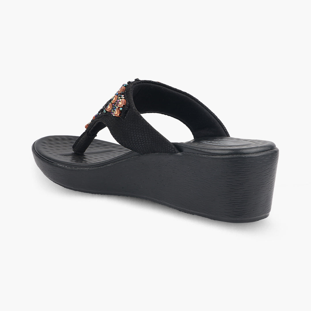 Medifeet Fashion Wedge with Cushion and Comfort Slip-On For Women