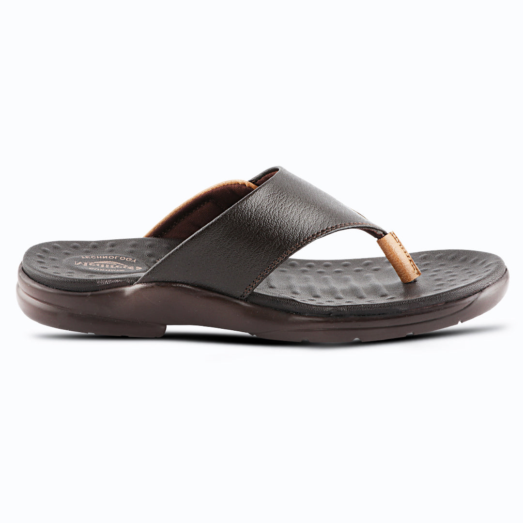 Medifeet All Day Comfort men's Slippers
(Leather Slippers | V Strapped Design)