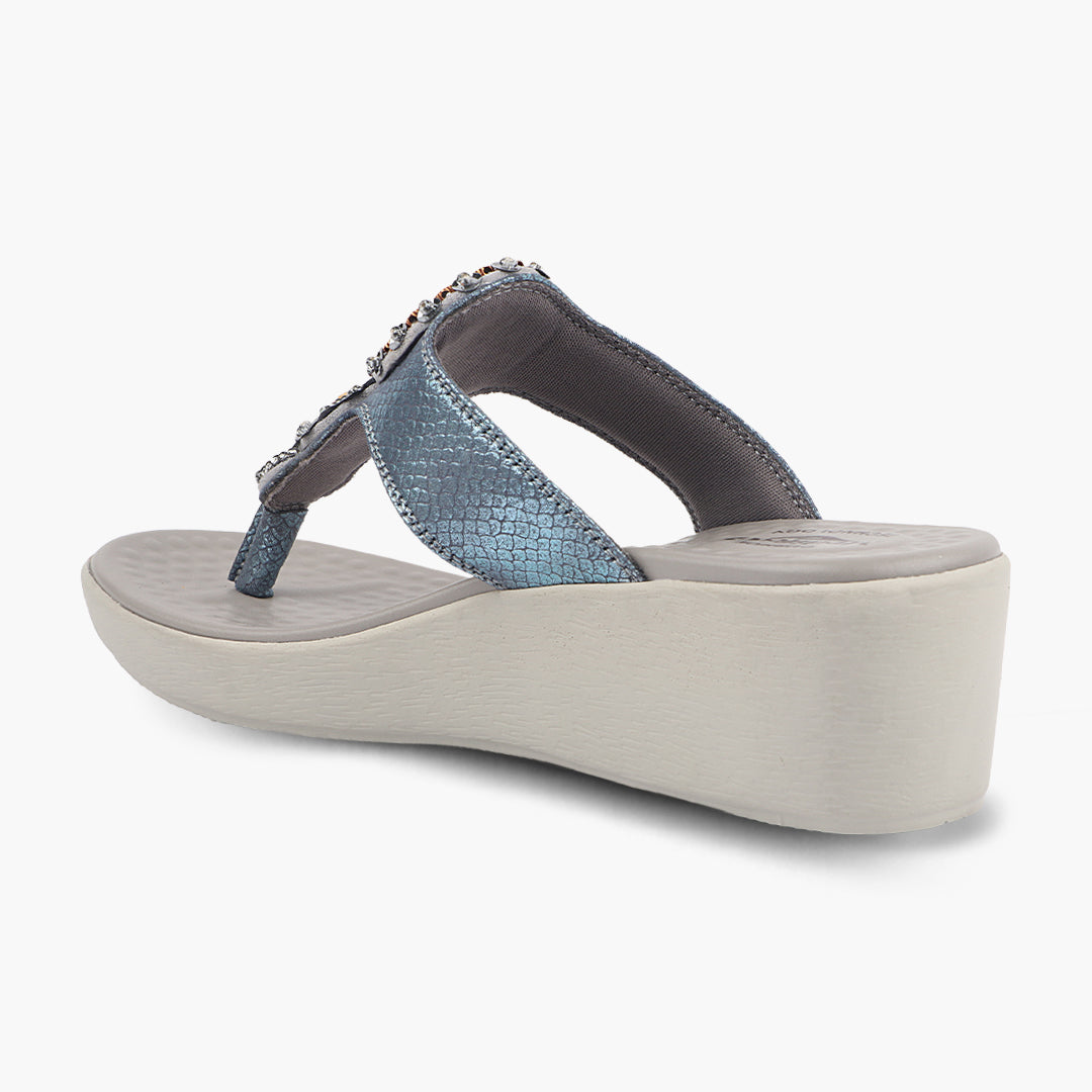 Medifeet Cushioned Wedge Heel Sandals for Women (Arch Support)