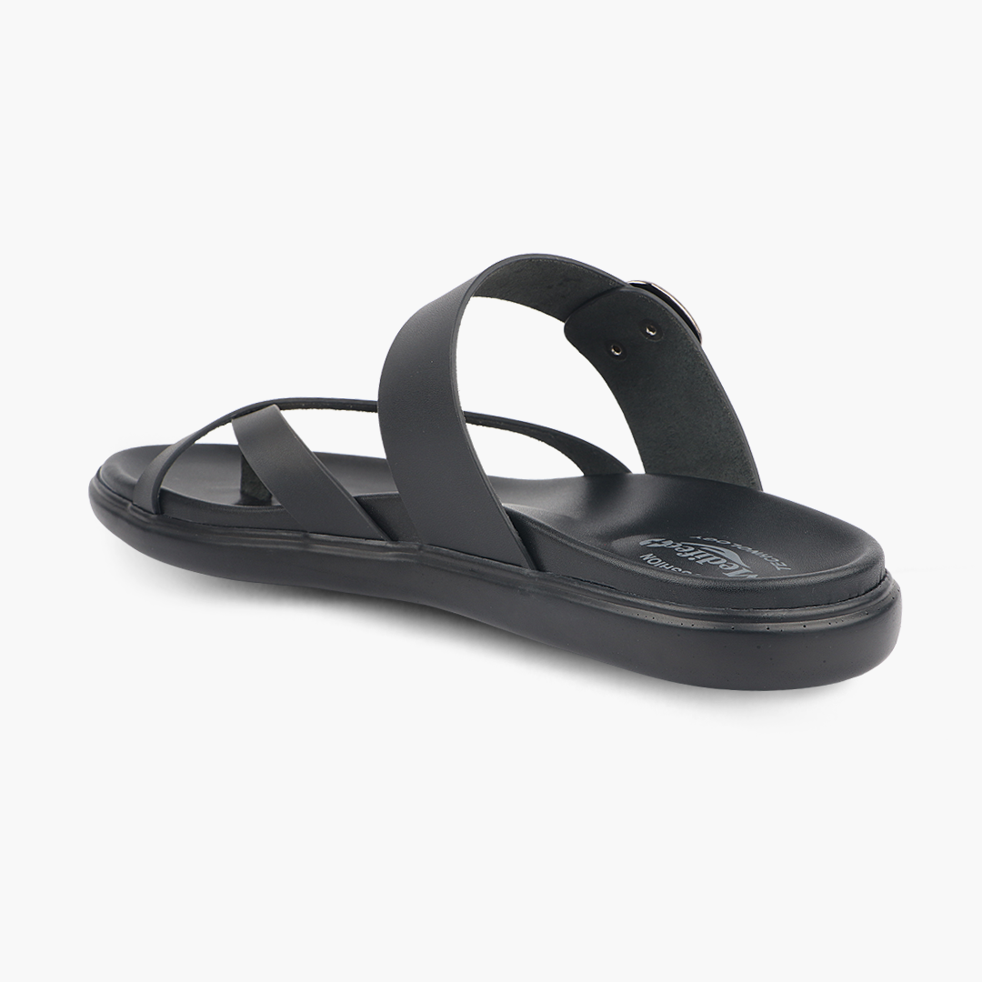 Medifeet Women’s Comfort Cross Strap Slide Sandals with Adjustable Buckle | Arch Support | Cushioned Footbed | Lightweight Anti-Slip Sole