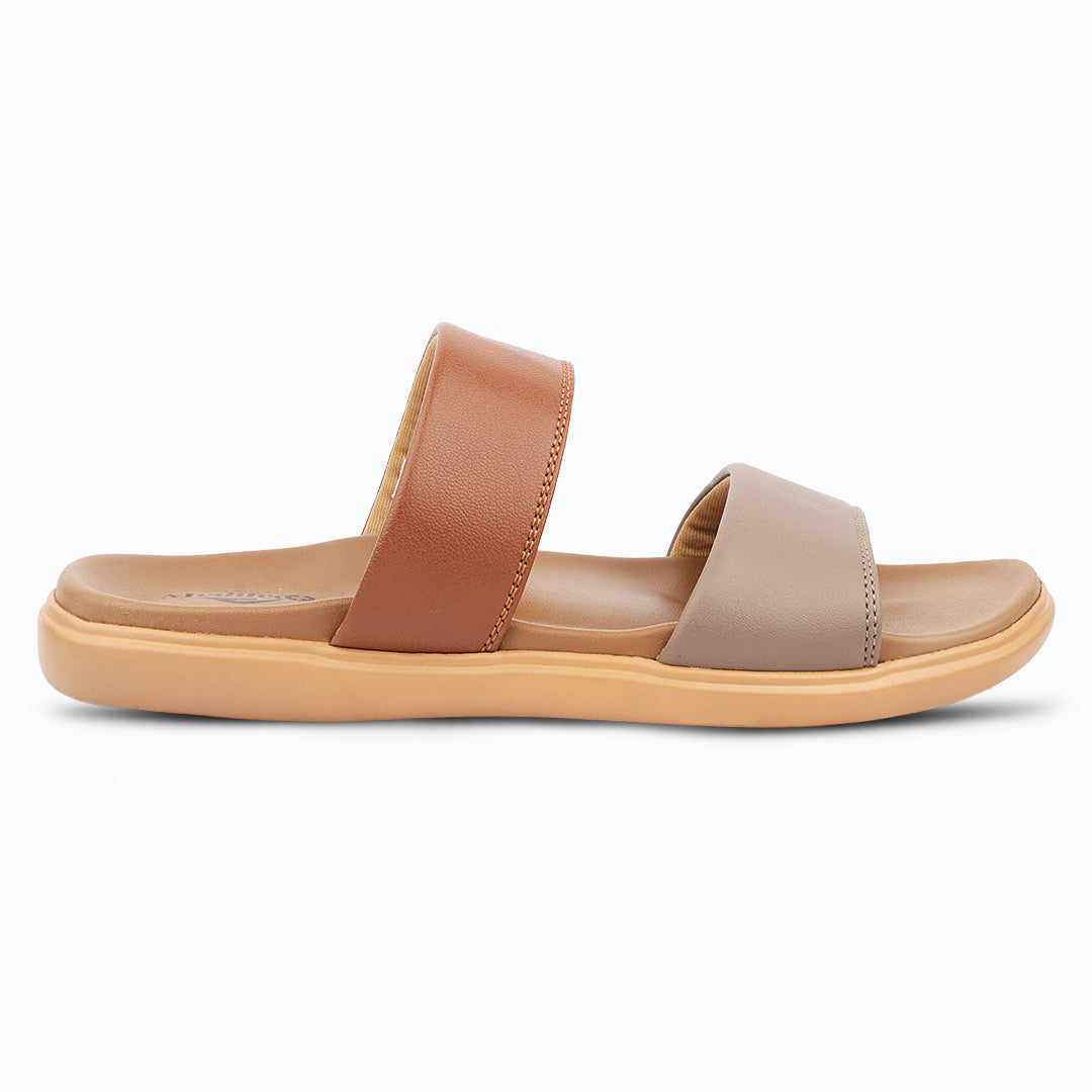 Medifeet Women’s Elegant Dual Tone Comfortable Slides with Orthopedic Cushioned Footbed & Arch Support
