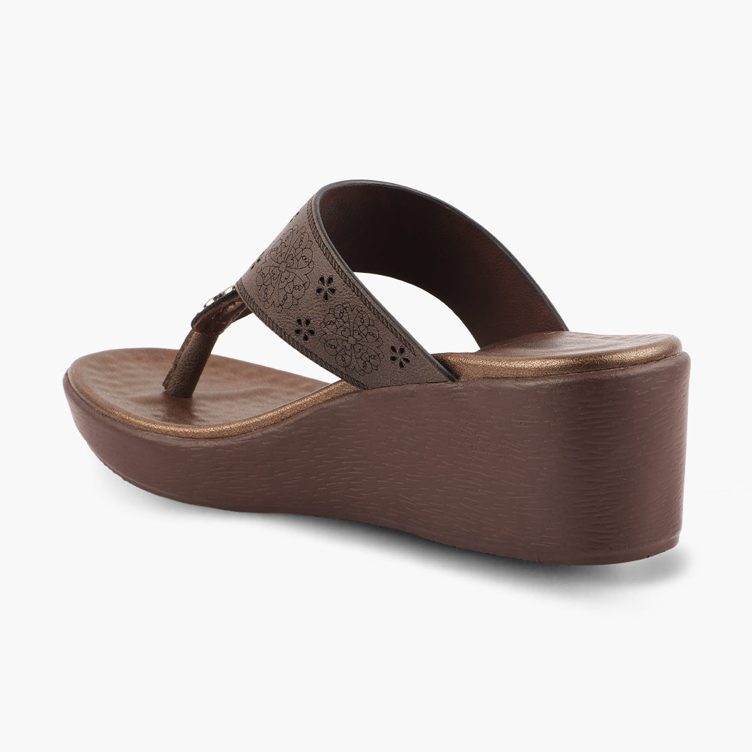 Medifeet Heel Sandals With Embellished Strap For Women's (Arch Support & Comfortable & Cushion Footbed Sandals)