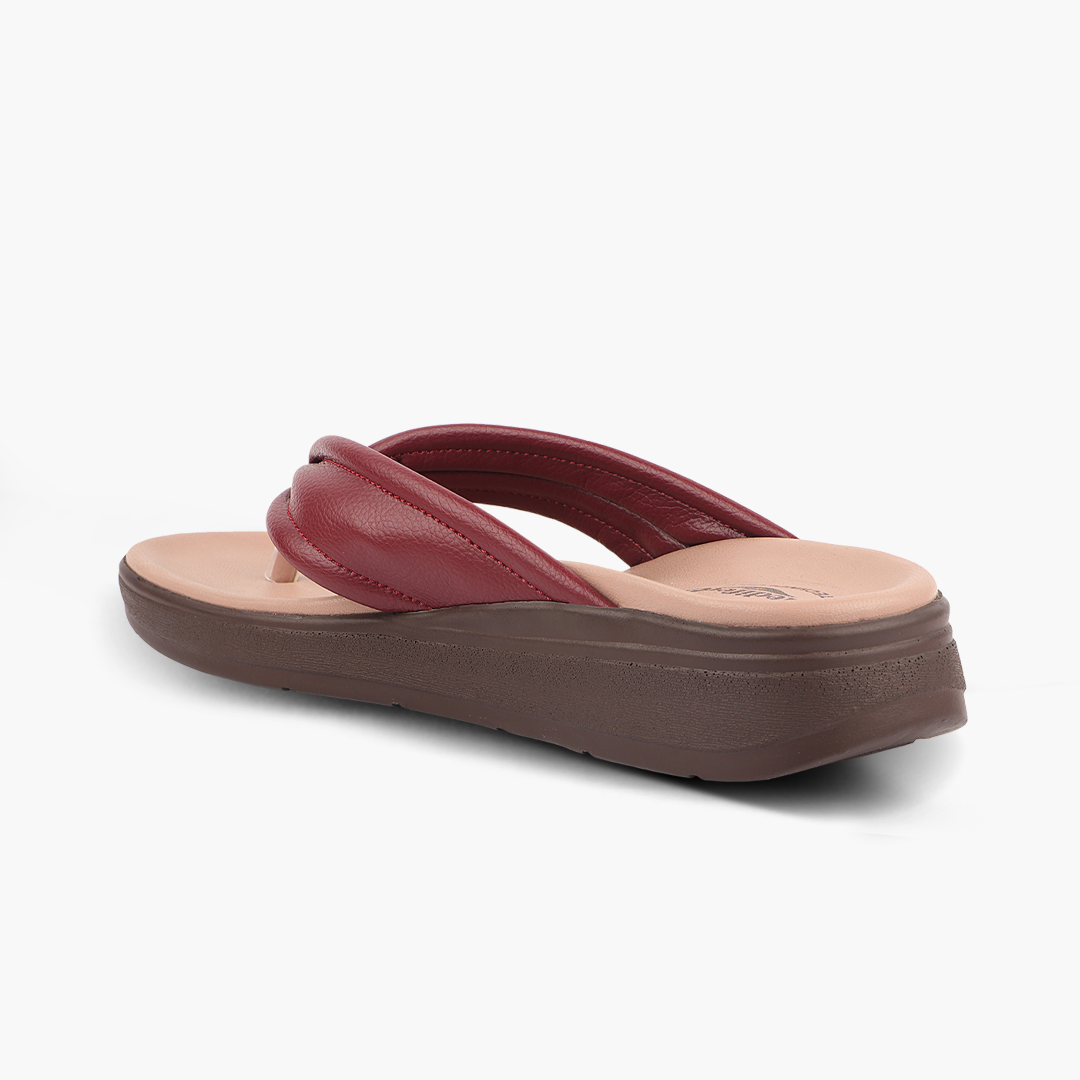 Modern V Strap Style Comfy Leather Slippers for Women