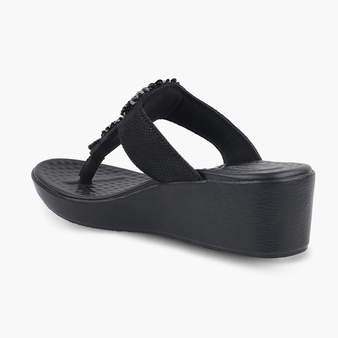 Medifeet Cushioned Wedge Heel Sandals for Women (Arch Support)