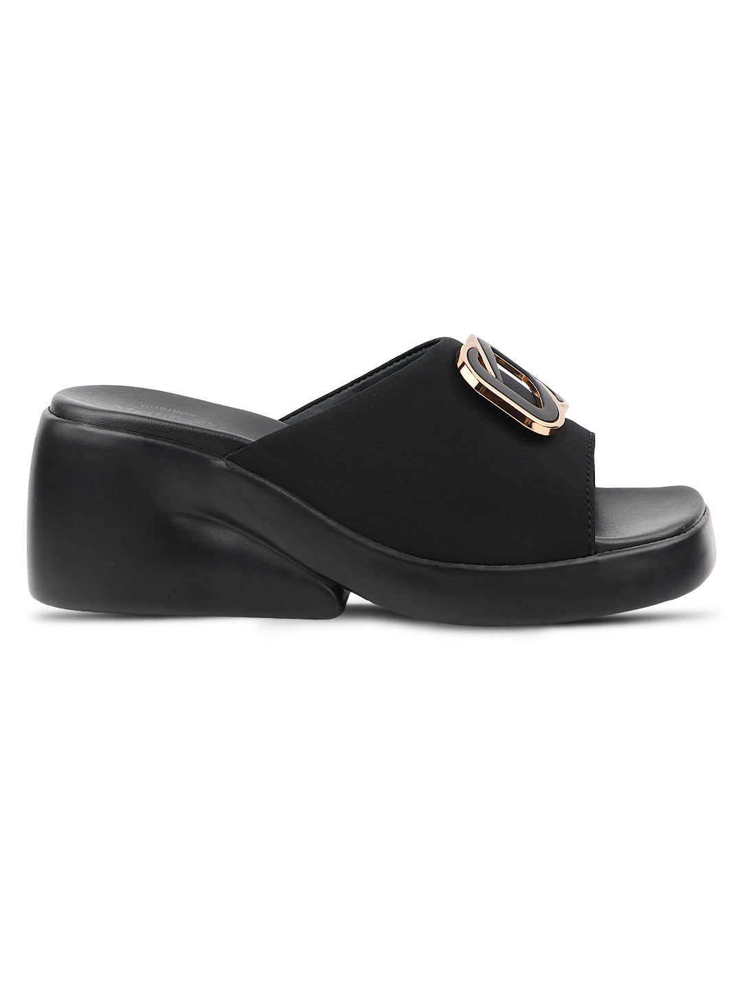 Medifeet Stylish Wedge Heel Sliders for Women (Premium Leather | Cushioned Footbed