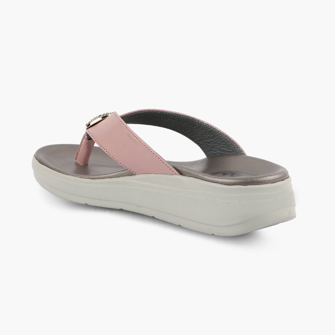 Medifeet Stylish Leather Slippers (Women) (Cushioned Footbed for Extra Comfort)