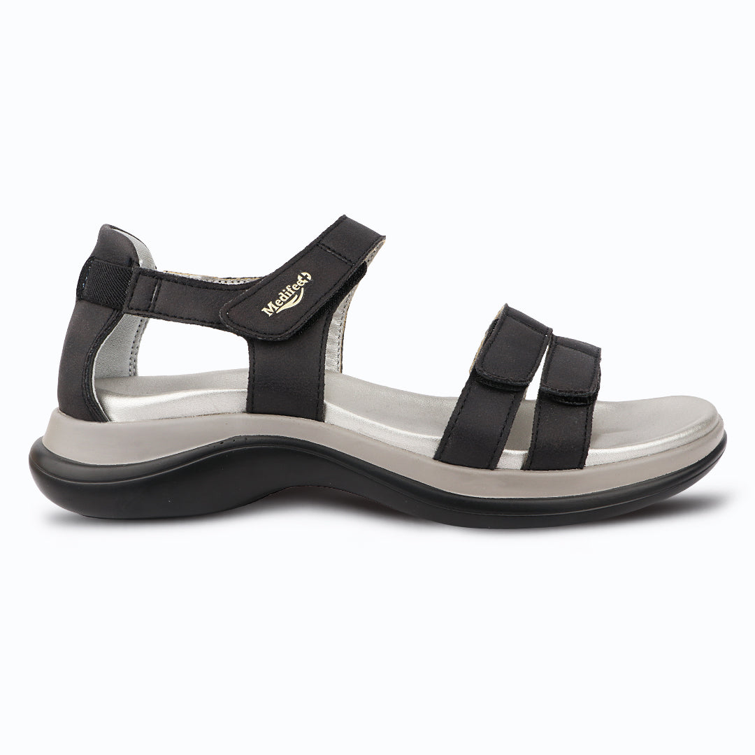 Medifeet Women's Orthopedic Walking Sandals | Adjustable Hook-and-Loop Straps | Soft Cushion Footbed | Anti-Slip Comfort Sandals